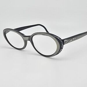 ZWC Pearl Rhinestone Black Vintage Cat Eye Eyeglasses 46-20-125 1950’s – 1960’s